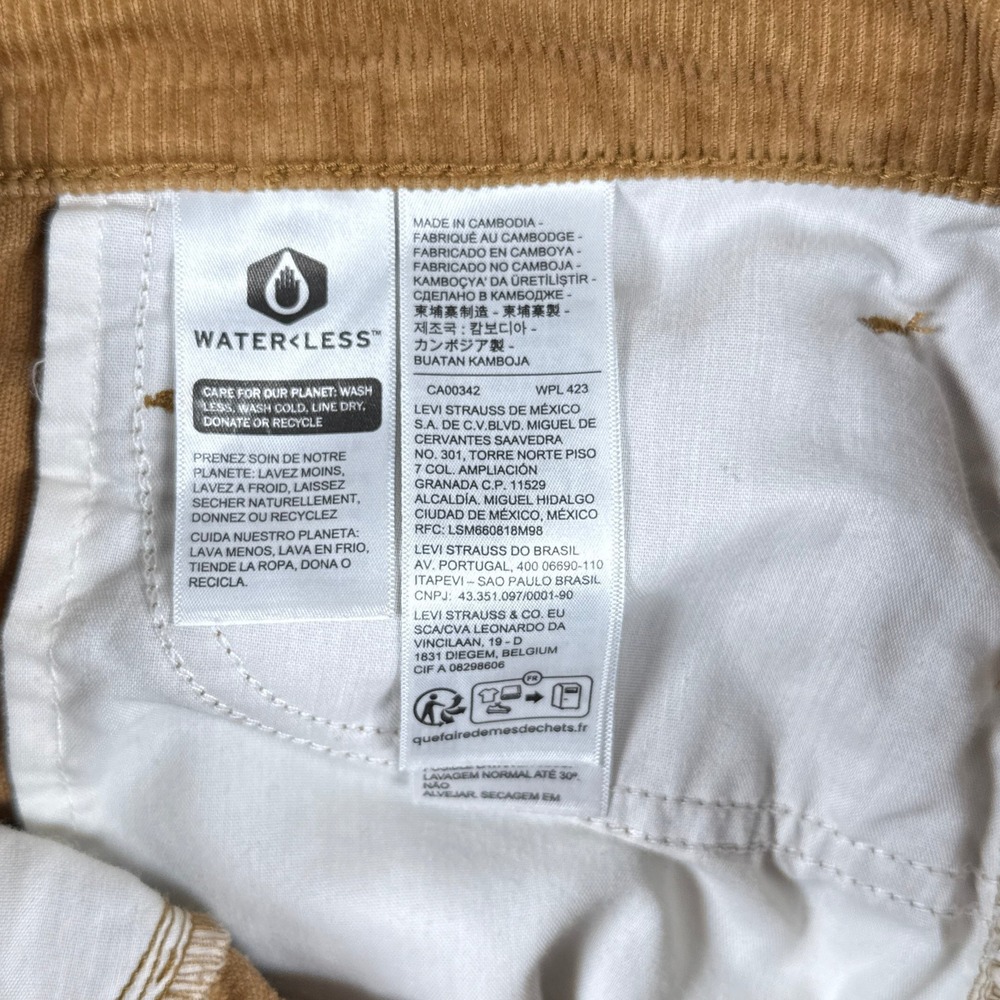 Levis Pants Womens 24 Brown 94 Baggy Corduroy High Rise Straight Leg Cords - Picture 10 of 11